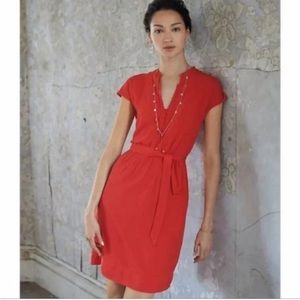 Maeve Anthropologie Red sundress Dress medium Lightweight belted NWOT mini